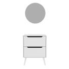 Conjunto Para Banheiro Balcão Com Espelho Redondo Sem Cuba 60Cm Bn3690 Tecnomobili Branco