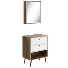 Conjunto Para Banheiro Balcão e Armário Com Pés 60cm Lionel B06 Branco Nogal - Lyam Decor Conjunto Para Banheiro Balcão e Armário Com Pés 60cm Lionel B06 Branco Nogal - Lyam Decor