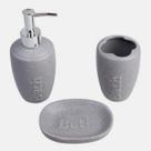 Conjunto Para Banheiro Cerâmica 3 Peças Rock Silver Dolce Home