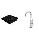 Conjunto para Banheiro Cuba de Semi-encaixe Verona 11cmx41cmx41cm e Torneira Bica Móvel 1/4 P61 Japi