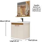 Conjunto Para Banheiro Dandara Completo Cuba e Espelho cor Off White / Nature - Comprar Móveis em Casa