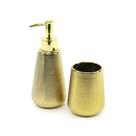 Conjunto para Banheiro em Cerâmica Dourado 2 Peças - Mart