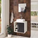 Conjunto para Banheiro Gabinete com Cuba Quadrada Q32 e Espelheira Soft 500W