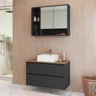 Conjunto para Banheiro Gabinete Suspenso 80cm com Cuba e Espelheira Belarus