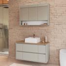 Conjunto para Banheiro Gabinete Suspenso 88,4 com Cuba e Espelheira Berlin