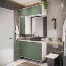 Conjunto para Banheiro Kappesberg Celeste 4 Peças Branco/Verde 120cm