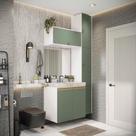 Conjunto para Banheiro Kappesberg Celeste 5 Peças Branco/Verde 116,5cm