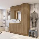 Conjunto para Banheiro Kappesberg Celeste 6 Peças Nogueira 170cm