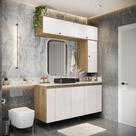 Conjunto para Banheiro Kappesberg Celeste 7 Peças Nogueira/Branco 160cm