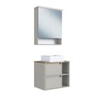 Conjunto para Banheiro ProDecor Fosco com Cuba Espelheira LED e Gabinete Suspenso Conjunto para Banheiro ProDecor Fosco com Cuba Espelheira LED e Gabinete Suspenso