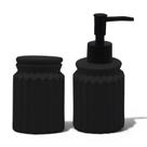 Conjunto para Banheiro Stripes 2 Peças de Cerâmica Lyor Design - Preto
