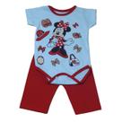 Conjunto Para Bebê Body Bory Com Estampa da Minnie + Calça Vermelho REF S204B