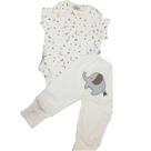 Conjunto para Bebê Body e Calça com Bordado Elefantinho