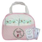 Conjunto para Bebê Reborn com 02 Fraldas e Kit Certificado com Bolsa Maternidade Rosa