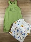 Conjunto para Bebês com Jardineira Dino Masculina Verde
