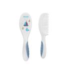 Conjunto Para Cabelo Soft Escova E Pente Kuka Azul E Branco
