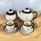 Conjunto Para Café Com 2 Xícaras e Pires Açucareiro e Bule de Cerâmica