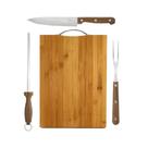 Conjunto para churrasco Garfo/Faca/Chaira e Tábua de Corte em Bambu 26x36Cm Conjunto para churrasco Garfo/Faca/Chaira e Tábua de Corte em Bambu 26x36Cm