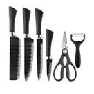 Conjunto para Cozinha 6 Peças com Facas, Cutelo, Descascador e Tesoura