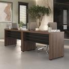 Conjunto para Escritório com 2 Mesas Tamburato 1400 140cm Charuto E Preto