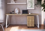 Conjunto para Escritório com Mesa Escrivaninha e Gaveteiro Linha Concept Móvel na Caixa