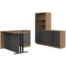 Conjunto Para Escritorio Office 3 Peças CM4080 Mel Grafite FAEM