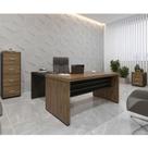 Conjunto Para Escritório Tamburato - Mesa 1600 com Mesa 890 com Arquivo e Gaveteiro Charuto com Preto