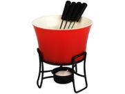 Conjunto para Fondue 6pcs em cerâmica Zermatt Vermelho - Hauskraft