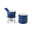 Conjunto Para Fondue Cerâmica 11 Peças Azul 1256/117 Brinox