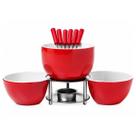 Conjunto Para Fondue Cerâmica 11 Peças Vermelho Brinox
