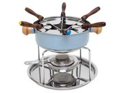 Conjunto para Fondue de Inox Colors Azul Claro 12 Peças - Ravinox Conjunto para Fondue de Inox Colors Azul Claro 12 Peças - Ravinox