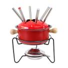 Conjunto para fondue esmaltado com 10 peças de aço
