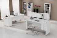Conjunto para Home Office com 08 Peças Branco - Tecno Mobili