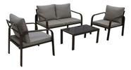 Conjunto Para Jardim 4 Lugares Em Aco Marrom Com Mesa Conjunto Para Jardim 4 Lugares Em Aco Marrom Com Mesa