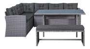 Conjunto Para Jardim - Aço Rattan - 4 Peças - Maldivas