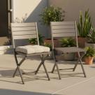 Conjunto Para Jardim Aluminio Cinza 2 Pecas Cadeiras