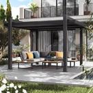 Conjunto Para Jardim Aluminio Cinza 5 Pecas Sofa Mesa