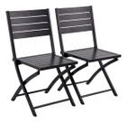 Conjunto Para Jardim Aluminio Cinza Escuro 2 Pecas Cadeiras