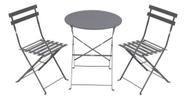 Conjunto Para Jardim Cinza Aco 3 Pecas Mesa Cadeiras Conjunto Para Jardim Cinza Aco 3 Pecas Mesa Cadeiras