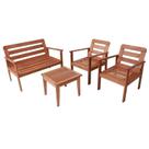 Conjunto para Jardim com 1 Sofá 2 Poltronas 1 Mesa de Centro Madeira Maciça Cairo sem Almofadinha Yescasa