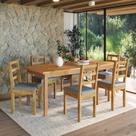 Conjunto para Jardim Madeira Maciça Mesa 160x78cm Cadeiras Assento Estofado Itália Cera Mel/Café Conjunto para Jardim Madeira Maciça Mesa 160x78cm Cadeiras Assento Estofado Itália Cera Mel/Café