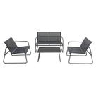 Conjunto para Jardim Weekend Cinza Bel 4 Peças Mesa com Vidro Temperado e Cadeiras em Textilene
