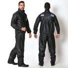 Conjunto Para Motoqueiro Capa De Chuva Roupa Reforçada Pvc Preto Proteção Motociclista