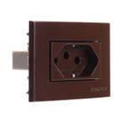 Conjunto para móvel móveis planejados com Tomada 10A 2P+T Marrom Brilhante Sleek Margirius