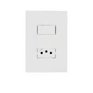 Conjunto Para Placa 4x2 1 Interruptor Simples + 1 Tomada Linha I9 20 Amperes Ilumi Slim Ref 80201
