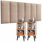 Conjunto Para Quarto Cabeceira Julia 1.40 Cama Casal com 2 Mesas de Cabeceira Charme