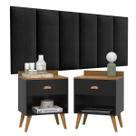 Conjunto Para Quarto Cabeceira Julia 1.40 Cama Casal com 2 Mesas de Cabeceira Pérola New