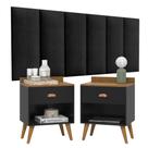 Conjunto Para Quarto Cabeceira Julia 1.60 Cama Queen com 2 Mesas de Cabeceira Pérola New
