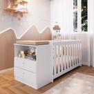 Conjunto para Quarto de Bebê com Berço e Cômoda Aconchego