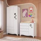 Conjunto para Quarto Infantil com Guarda-roupa e Cômoda Trocador Encanto